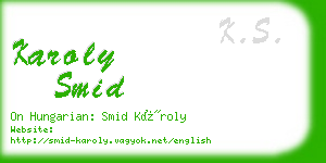 karoly smid business card